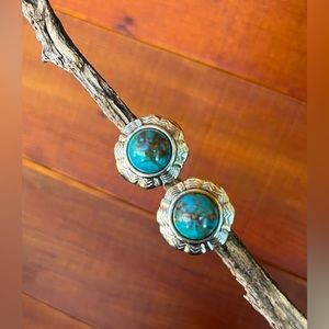 Turquoise Silver Plated Stud Earrings